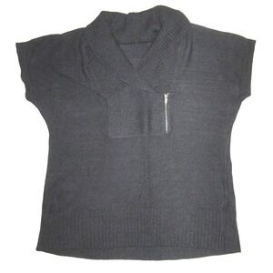 ALYX Dark Gray ZIPPER Sweater Womens PLUS 3X 22 24  Cowl Neck Top Shirt